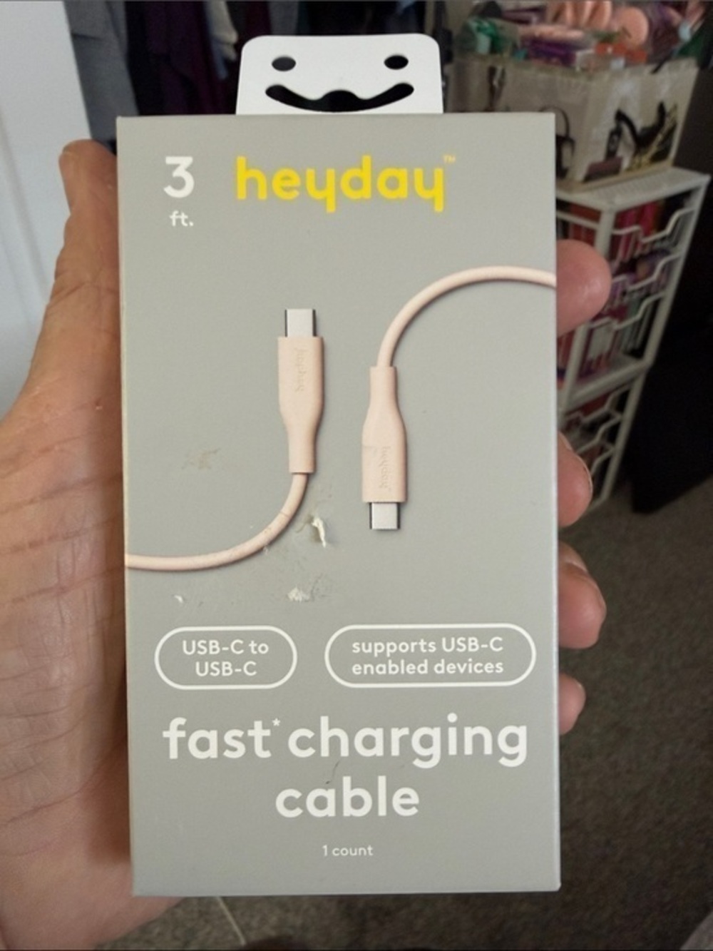 heyday USB-C to USB-C Fast Charging Cable - beige